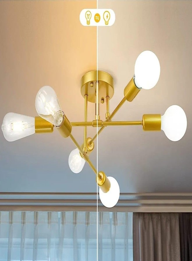 Avior Low Height Ceiling Chandelier Light for Drawing Room, Jhumar for Living Room, Restaurant Lamps and Hotels (Golden) (Modern Design, Gold) - Image 3